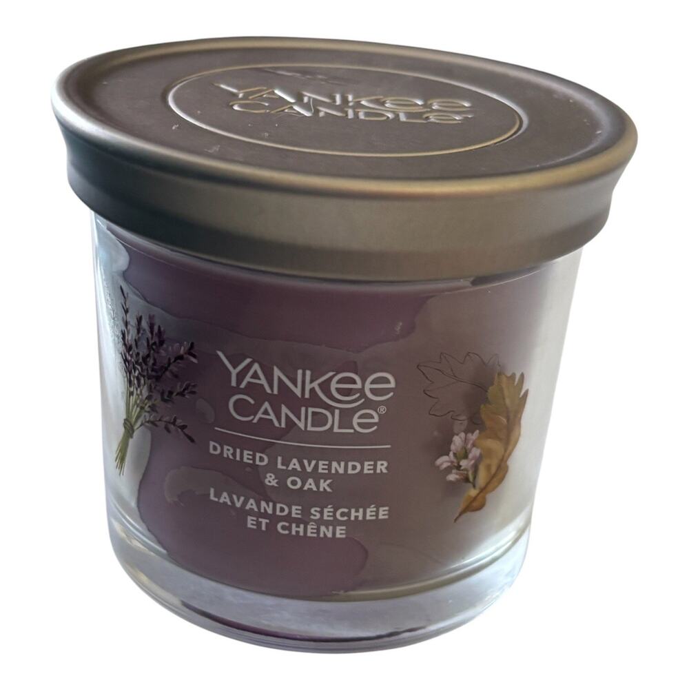 YANKEE CANDLE 4.3oz DRIED LAVENDER & OAK Glass Scented Candle Holidays NEW